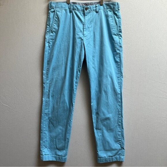 Brooks Brothers cotton twill sky blue chino trouser pants Sz 36 - Picture 1 of 13